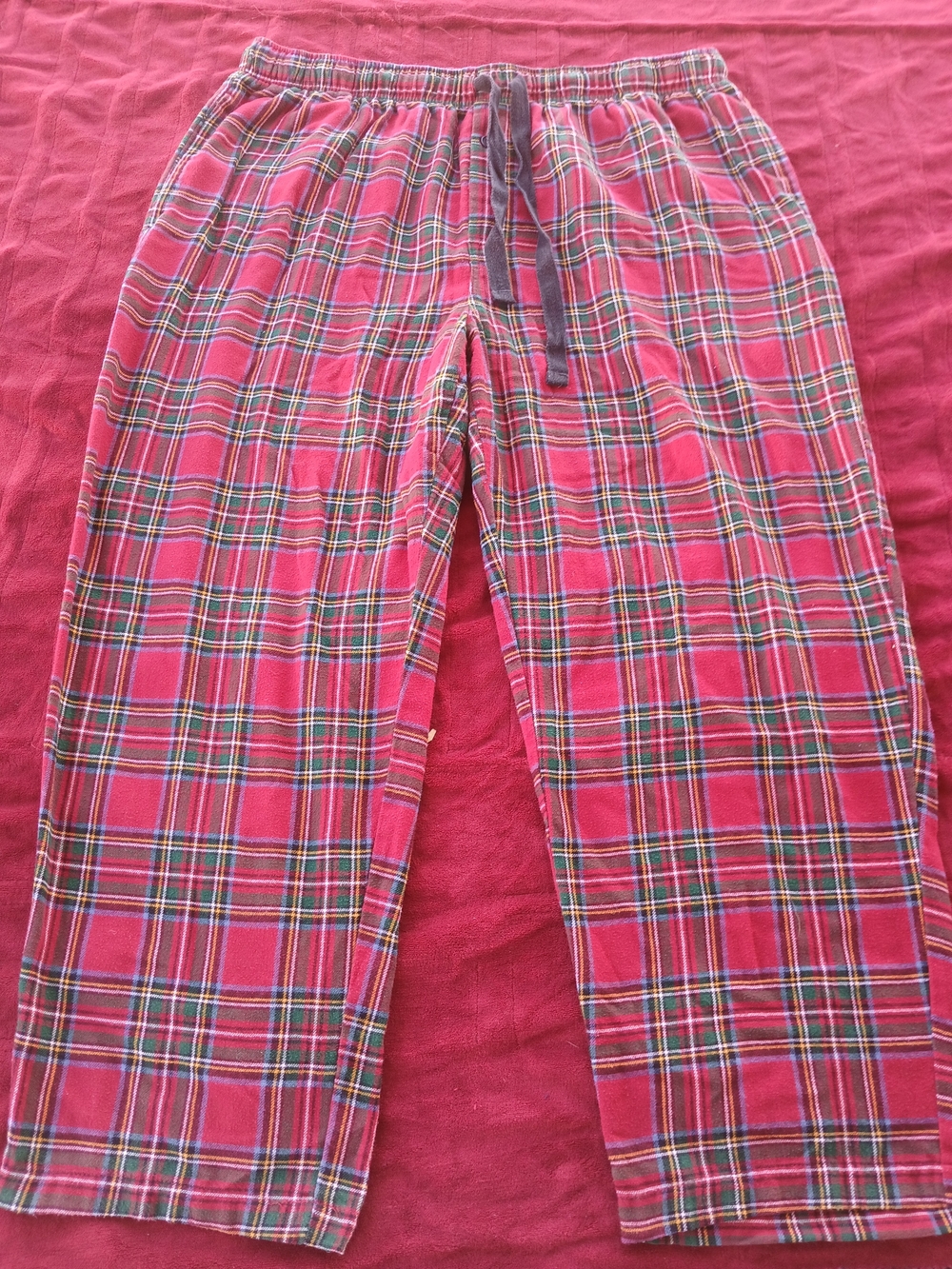George Red Plaid Men's Jogger Pants